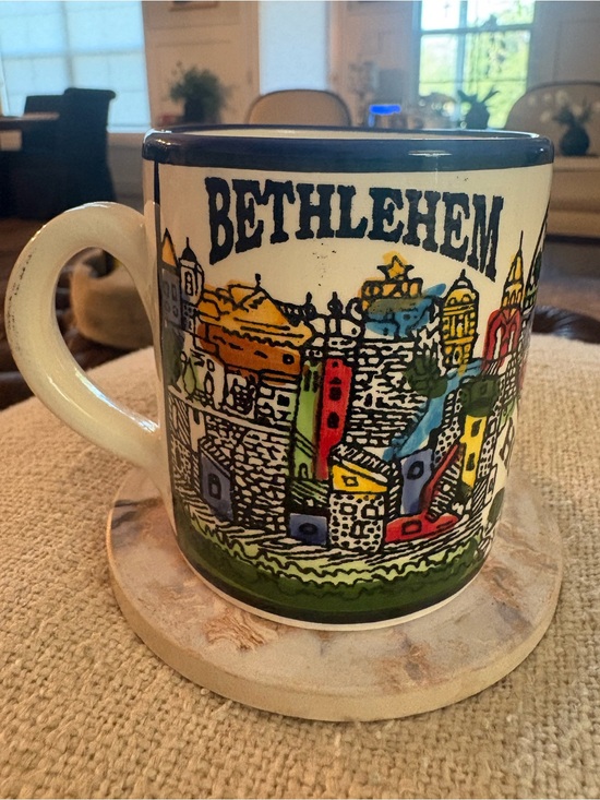 Other - Holy Land Nazareth Bethlehem  Cityscape Ceramic Mug - Hand painted